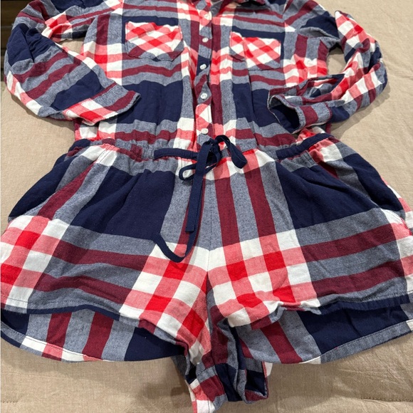 Aerie Red and Blue Checkered Romper - Picture 3 of 6